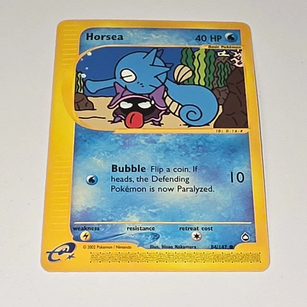 Pokemon Horsea 84/147 Aquapolis e-Reader Common Card 2002 Vintage TCG